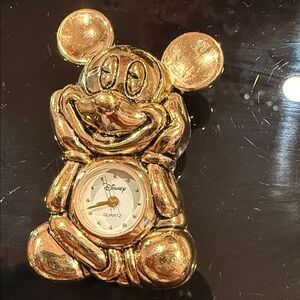 Disney Gold-tone Mickey Mouse Mini pin watch